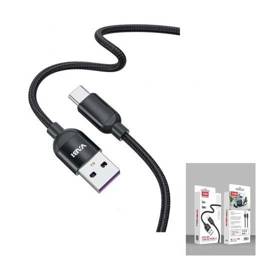 کابل شارژ و انتقال دیتا تایپ سی فست کنفی وابی (VABI) مدل CA79 – طول ۱ متر