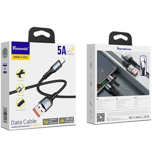 کابل شارژ تایپ سی Yosonda مدل D13c