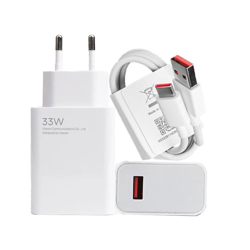 شارژر شیائومی 33 وات اصل به همراه کابل Type-C – فست شارژ با کیفیت بالا