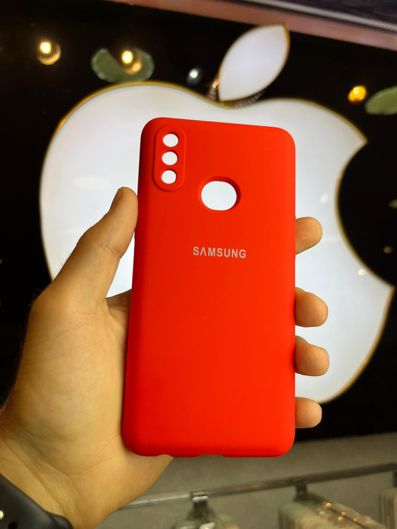 کاور قرمز سیلیکونی اورجینال پاک کنی سامسونگ A10s با محافظ لنز