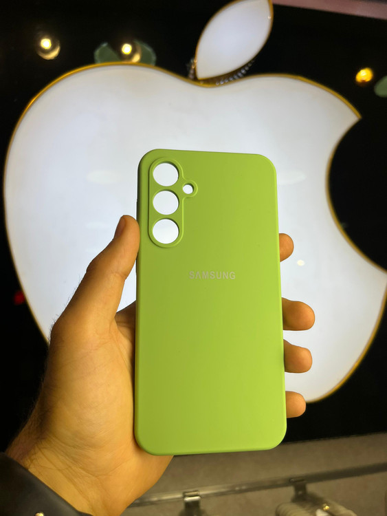 کاور سبز سیلیکونی اورجینال پاک کنی سامسونگ S23 FE با محافظ لنز