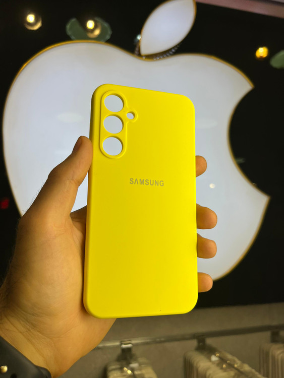 کاور زرد سیلیکونی اورجینال پاک کنی سامسونگ S23 FE با محافظ لنز