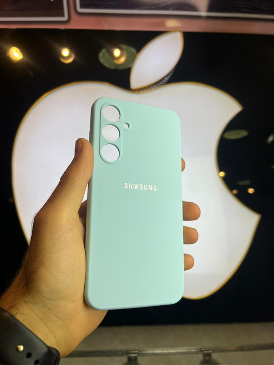 کاور آبی روشن سیلیکونی اورجینال پاک کنی سامسونگ A55 با محافظ لنز