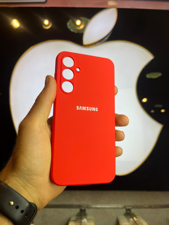 کاور قرمز سیلیکونی اورجینال پاک کنی سامسونگ A55 با محافظ لنز