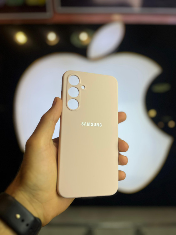 کاور سفید سیلیکونی اورجینال پاک کنی سامسونگ A55 با محافظ لنز