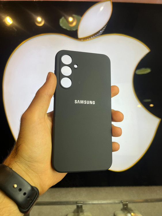 کاور مشکی سیلیکونی اورجینال پاک کنی سامسونگ A55 با محافظ لنز