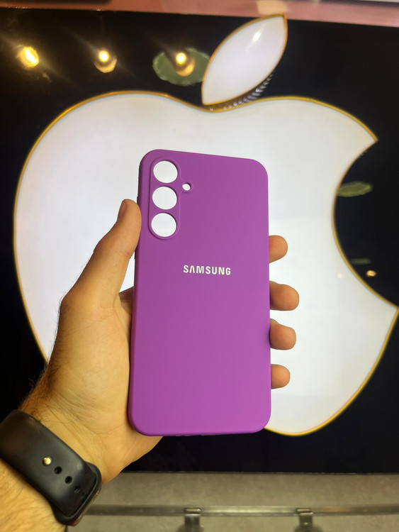 کاور بنفش سیلیکونی اورجینال پاک کنی سامسونگ A55 با محافظ لنز