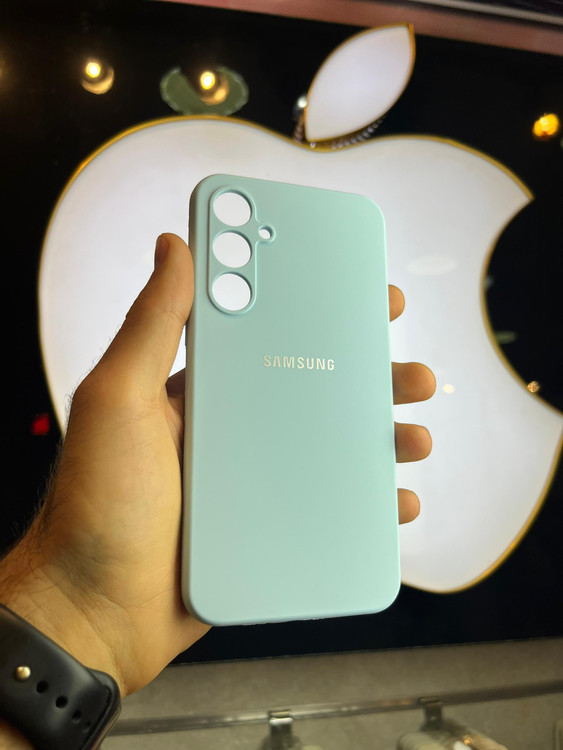 کاور آبی روشن سیلیکونی اورجینال پاک کنی سامسونگ A35 با محافظ لنز