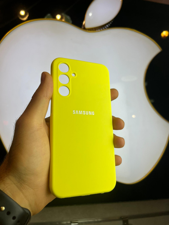 کاور زرد سیلیکونی اورجینال پاک کنی سامسونگ A25 با محافظ لنز