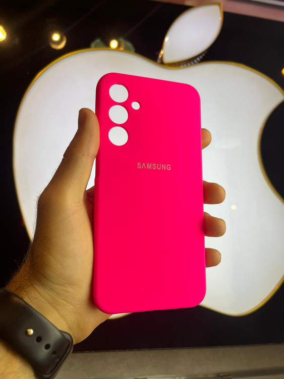 کاور صورتی سیلیکونی اورجینال پاک کنی سامسونگ A25 با محافظ لنز