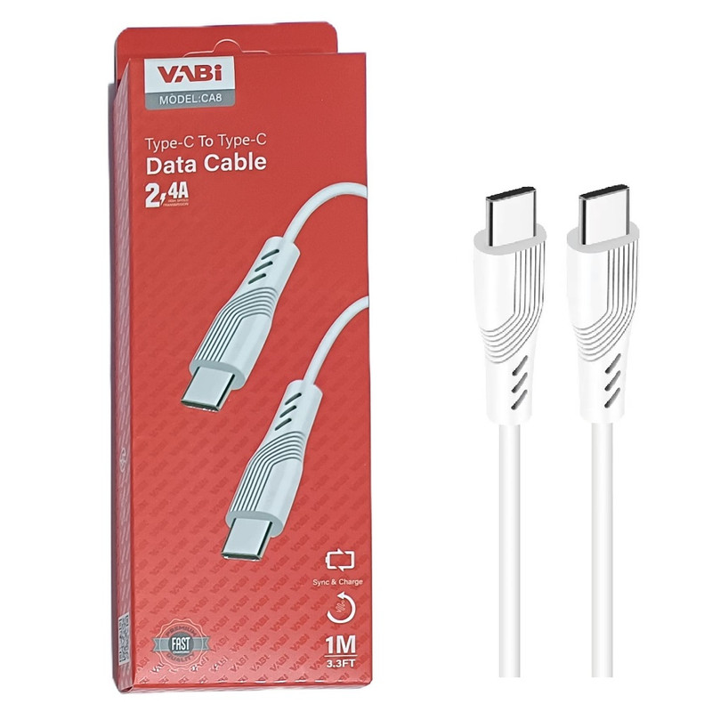 کارتن کابل شارژ وابی مدل CA8 – تایپ سی به تایپ سی ۱ متر