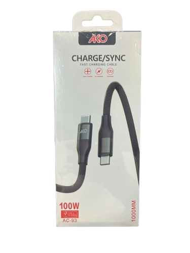 کابل شارژ دو سر تایپ سی AKO AC-93 فست شارژ پرسرعت