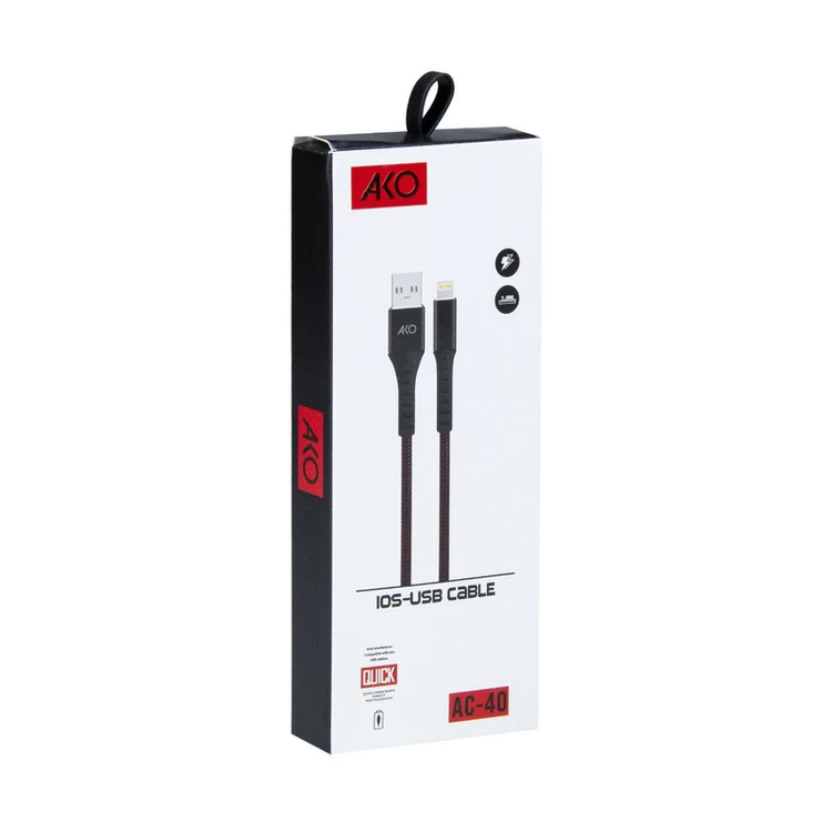 کارتن کابل شارژ آیفون آکو AKO AC-40 لایتنینگ مقاوم و اقتصادی